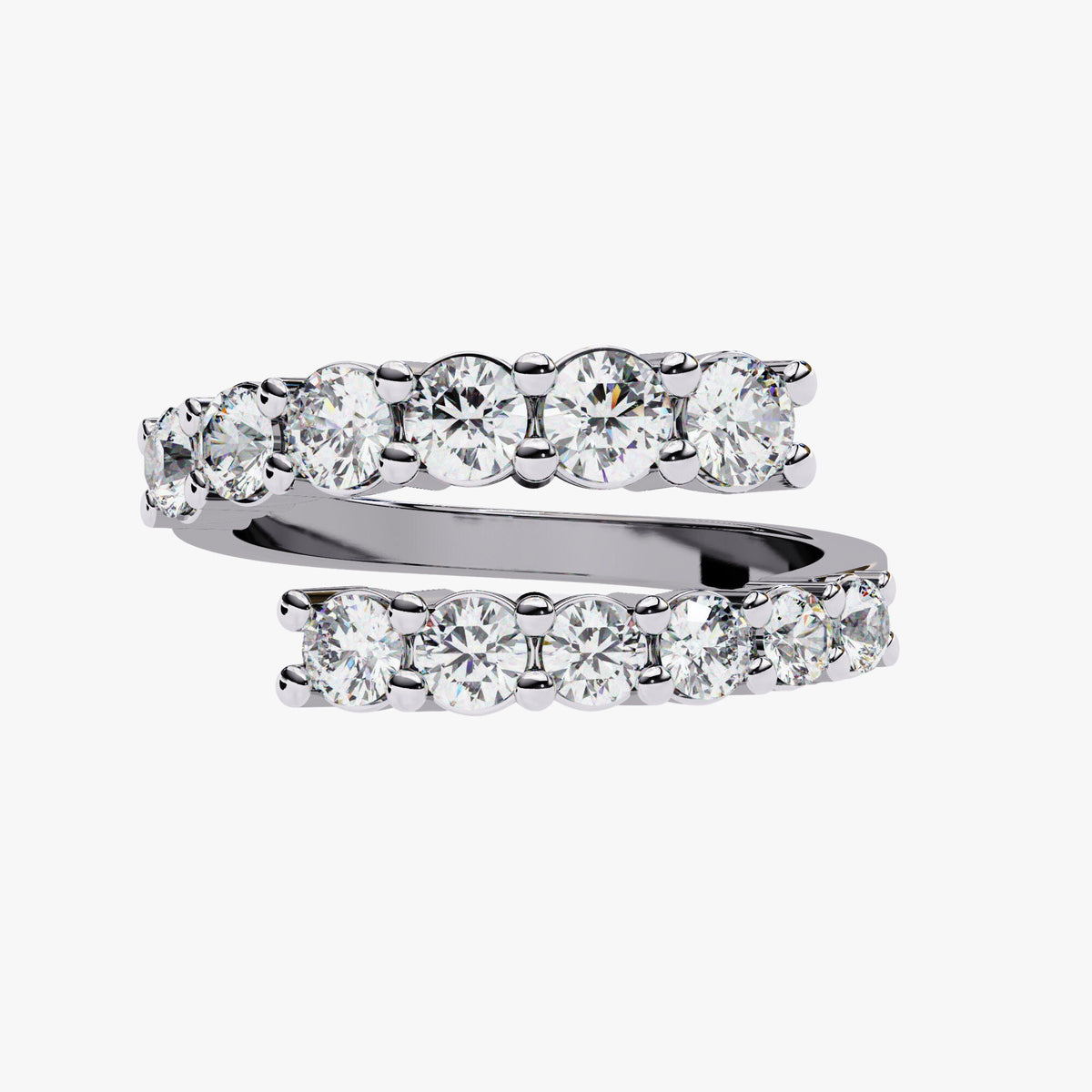 1.30 Ct Natural Diamond 14K Gold Open Twist Ring