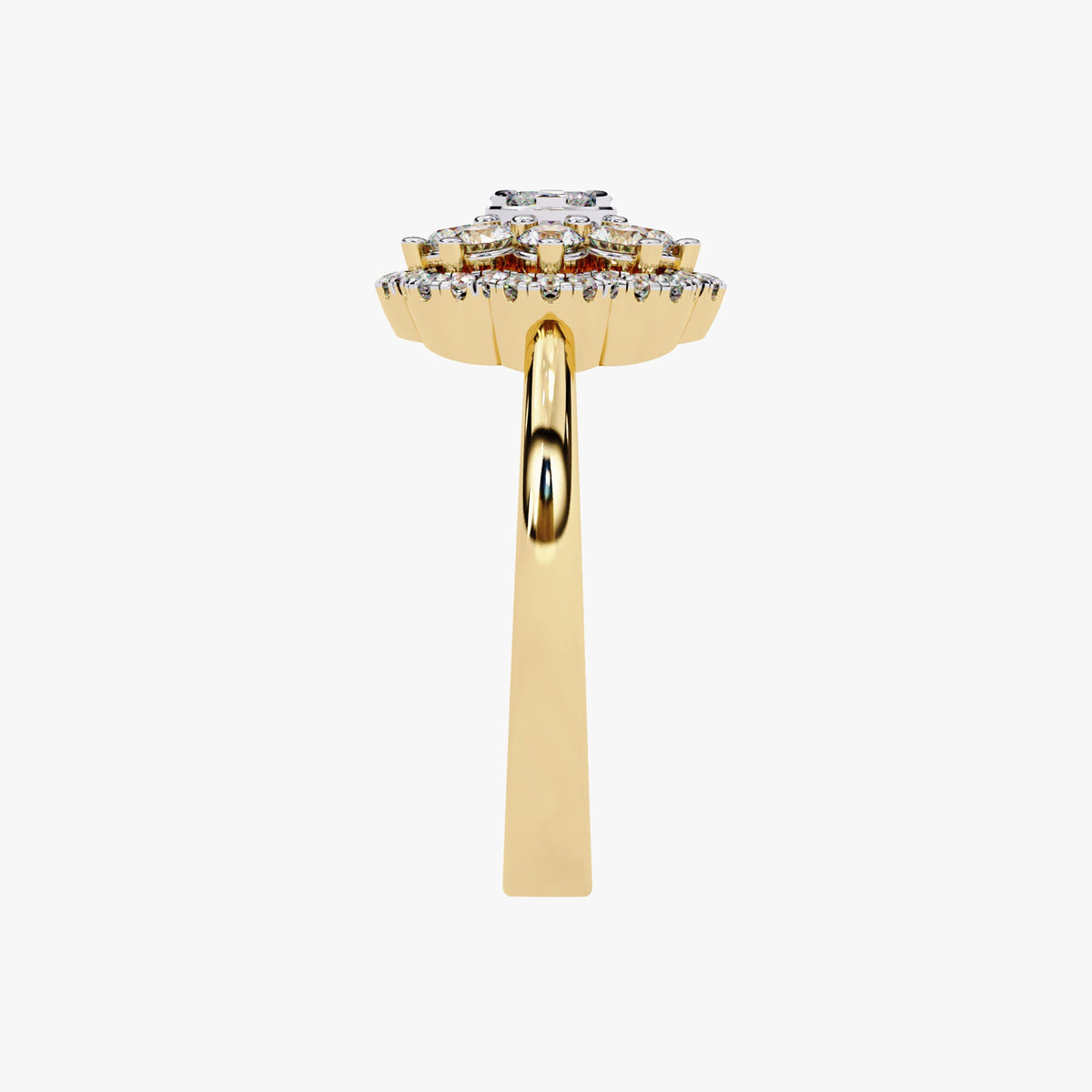 0.50 CT Floral Diamond Ring: 14k Gold Flower Promise Ring