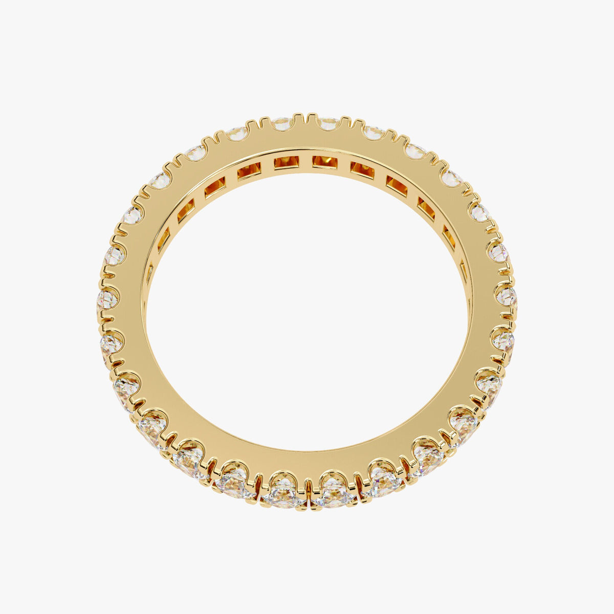 1.35 CT Diamond Eternity Band Ring: 14k Gold Anniversary Ring, 2.4MM