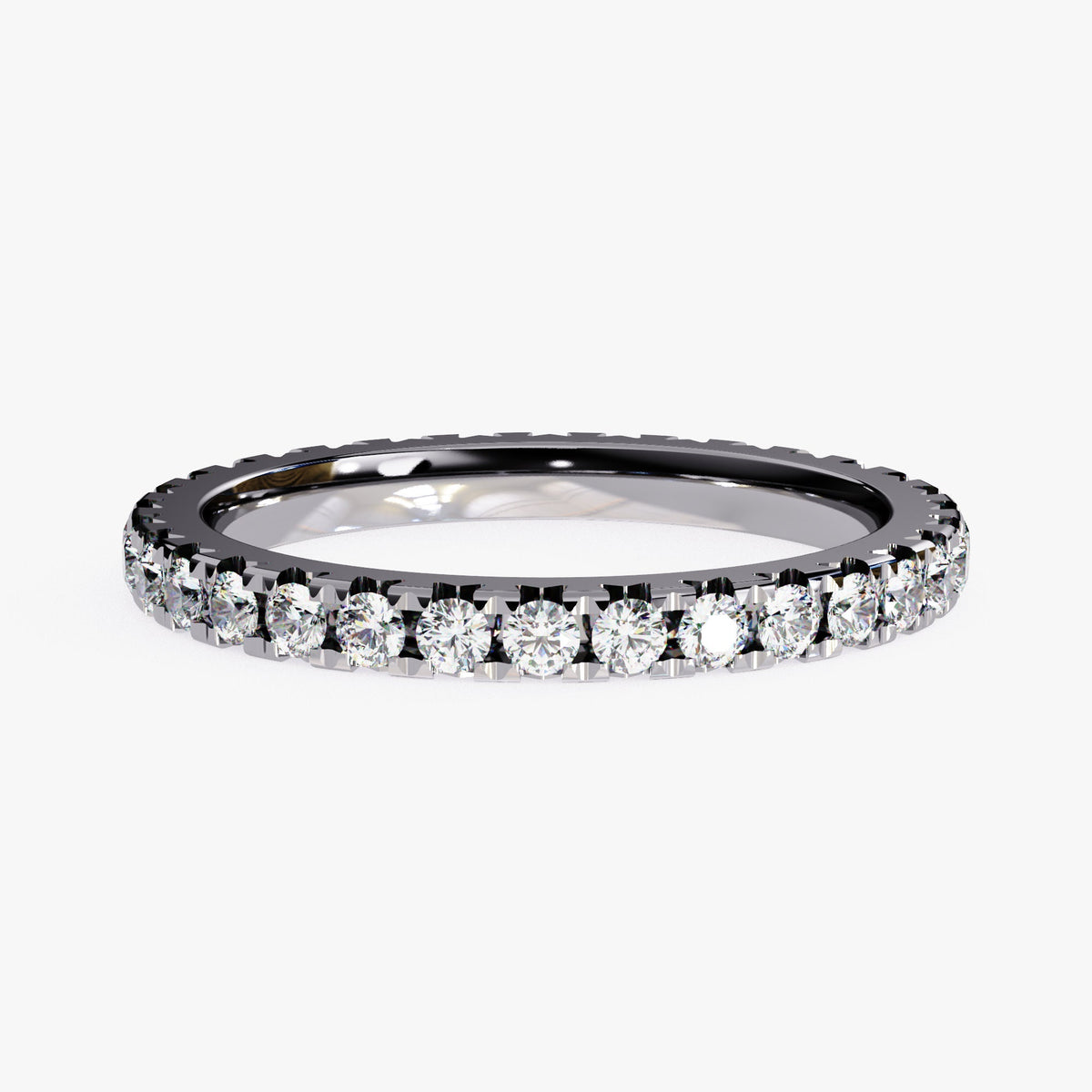 14K Gold Diamond Eternity Band Ring: 0.70 CT 2MM Wedding Band