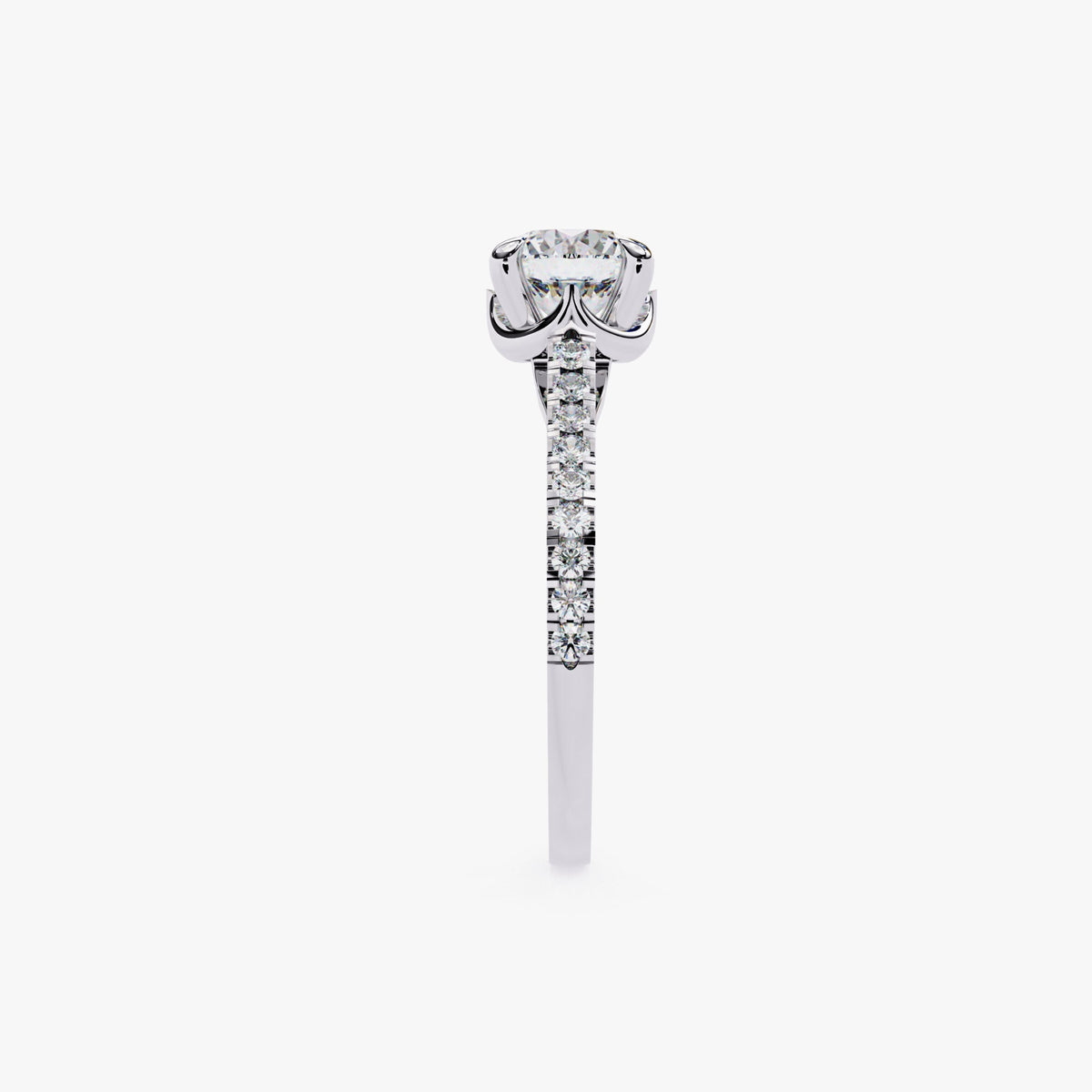 Vintage Hidden Halo Lab Grown Ladies Ring, Anniversary Gift, 1.25ct Round 7mm Lab Diamond Wedding Ring, Lab Created Diamond Engagement Ring