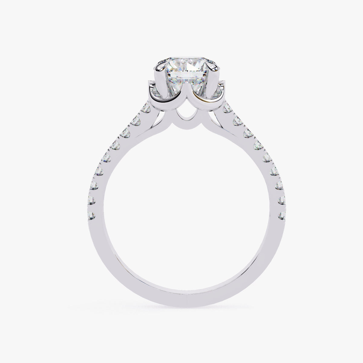 Vintage Hidden Halo Lab Grown Ladies Ring, Anniversary Gift, 1.25ct Round 7mm Lab Diamond Wedding Ring, Lab Created Diamond Engagement Ring