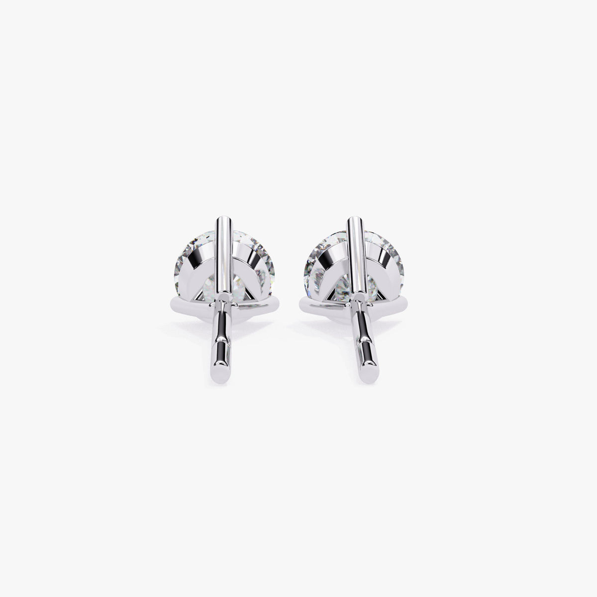 1 Ct Diamond Earrings, 14Kt Gold Natural Diamond Earrings, Gold Diamond Earrings, 3 Prong Diamond Studs