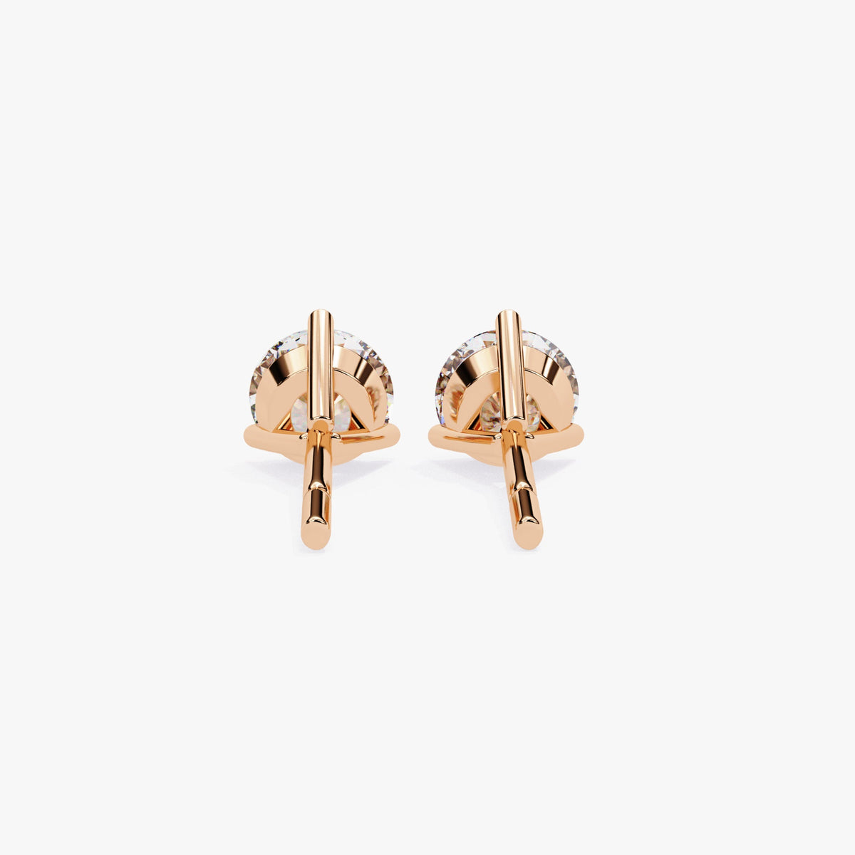 1 Ct Diamond Earrings, 14Kt Gold Natural Diamond Earrings, Gold Diamond Earrings, 3 Prong Diamond Studs