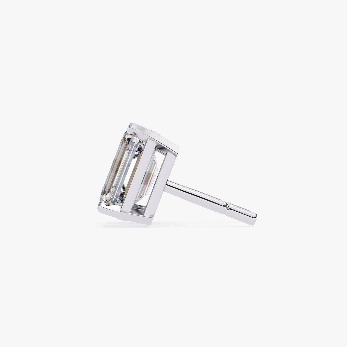 14K Gold Emerald Cut Natural Diamond Stud Earrings (0.50 ctw / 1 ctw)
