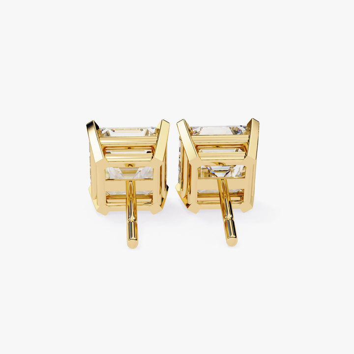 Asscher Cut Lab Grown Diamond 14K Gold Stud Earrings Diamond Solitaire Studs Gift for Her Minimalist Studs Dainty Bridal Earrings