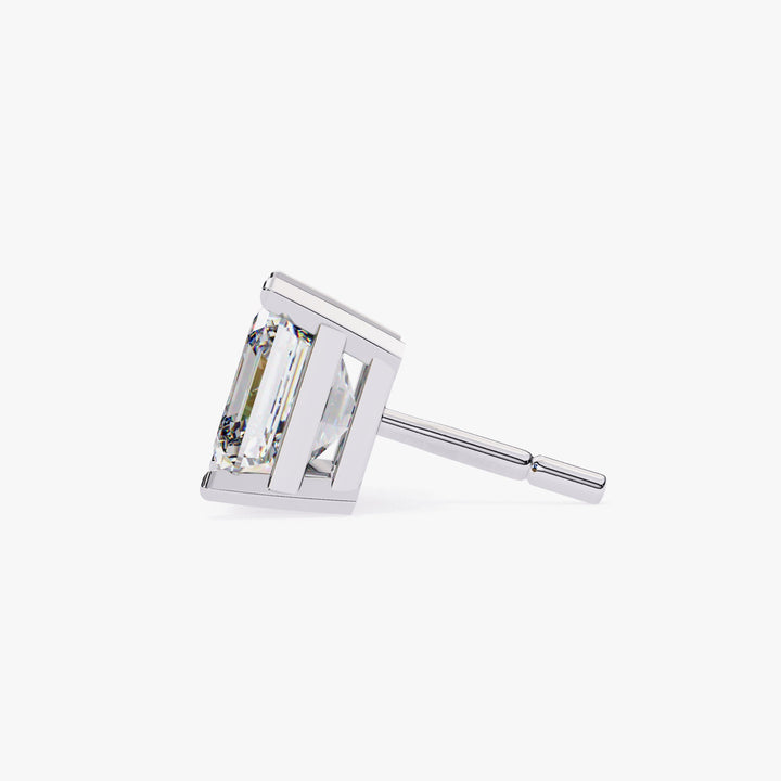 Asscher Cut Lab Grown Diamond 14K Gold Stud Earrings Diamond Solitaire Studs Gift for Her Minimalist Studs Dainty Bridal Earrings