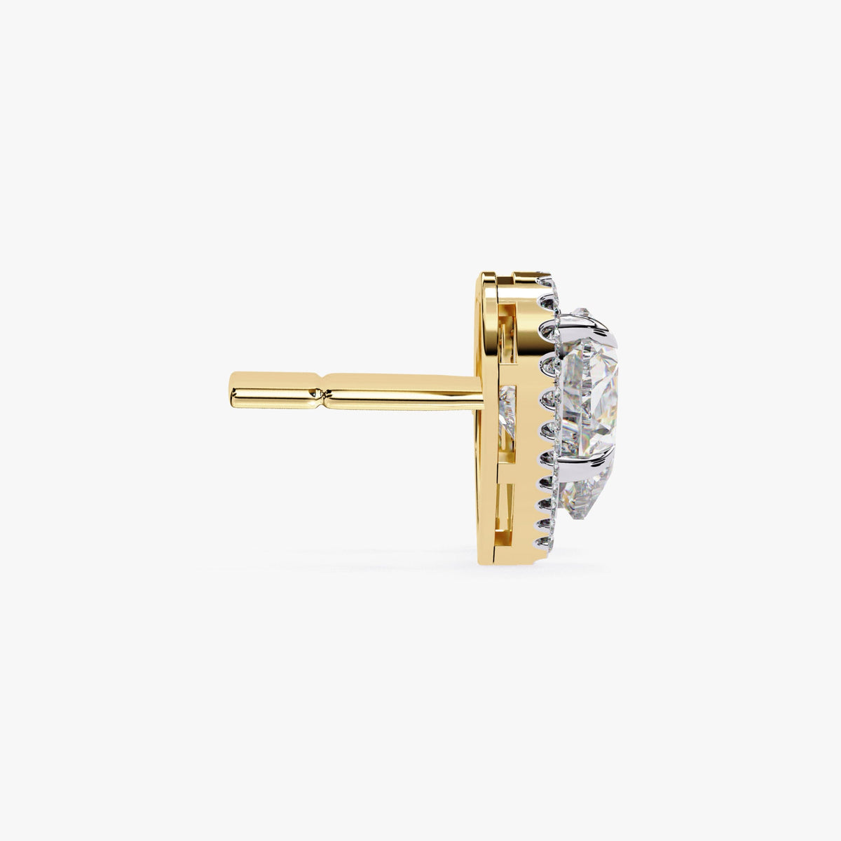 Heart Shaped Lab Diamond Halo Stud Earrings, EF VS Lab Grown Diamond Bridal Studs in 14K Gold, Halo Heart Earrings Gift for Her