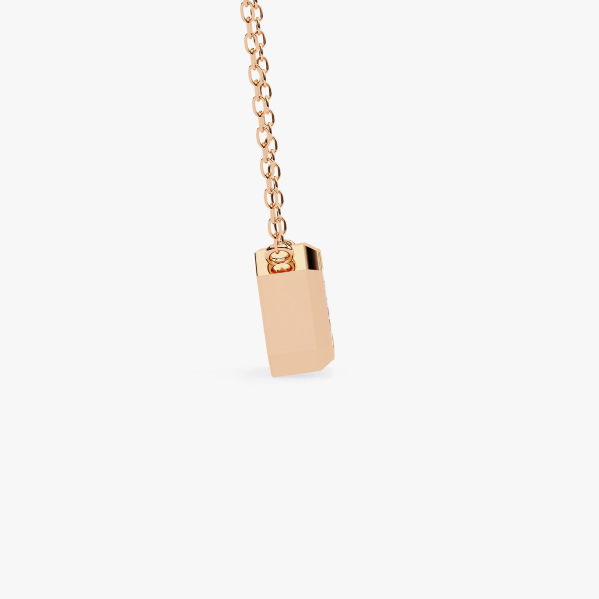 Emerald Cut Diamond Necklace 14K Solid Gold lab-grown diamond, classic emerald shape.  anniversary gift, a birthday surprise, for Mom, your girlfriend, or your wife charm.