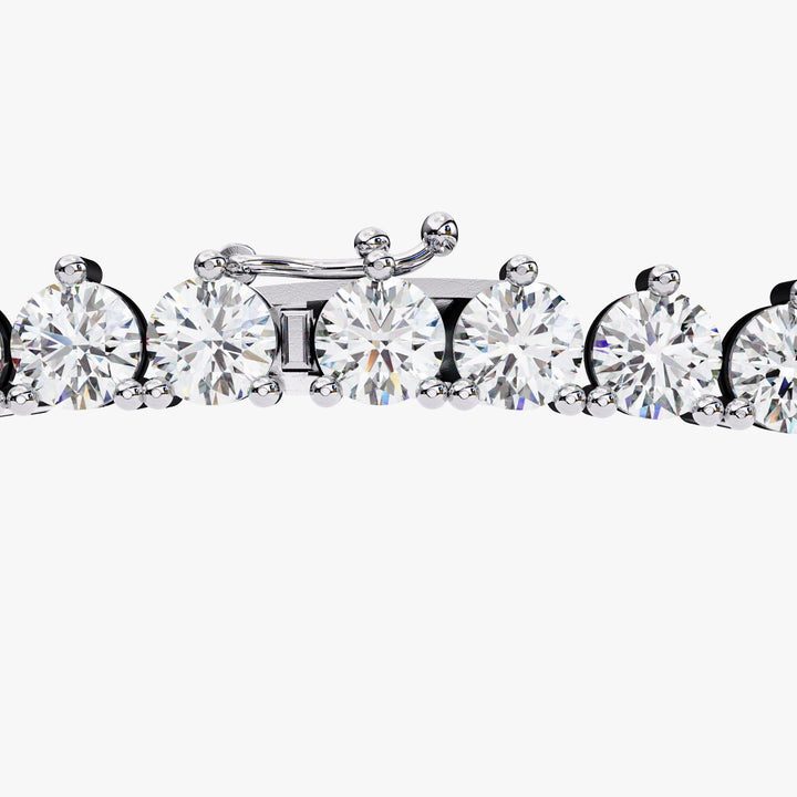 14K Gold Round Lab Grown Diamond Tennis Necklace, 5 CTW