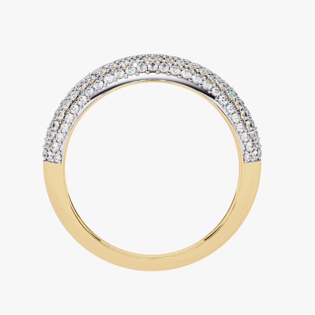 Dainty Dome Ring 14K Solid Gold Pave Dome Ring Minimalist Ring Micro Pave Diamond Ring Mother's Day Gift Valentine's Day Gif