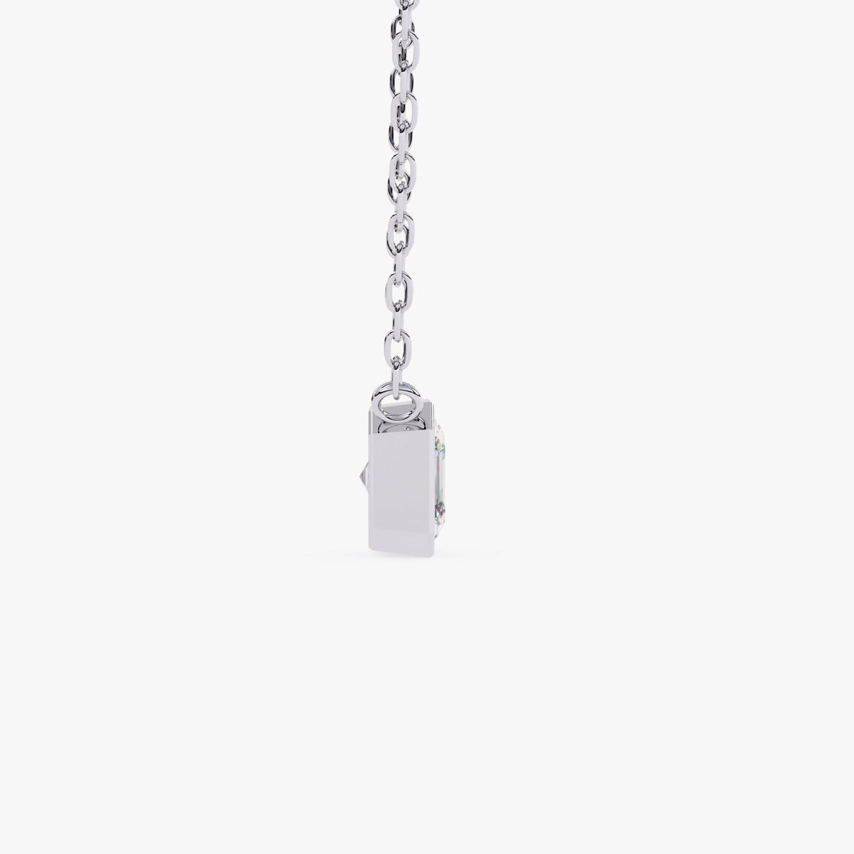 14K Gold Asscher Cut Natural Diamond Pendant, 0.50 CTW, 16-18 Inch