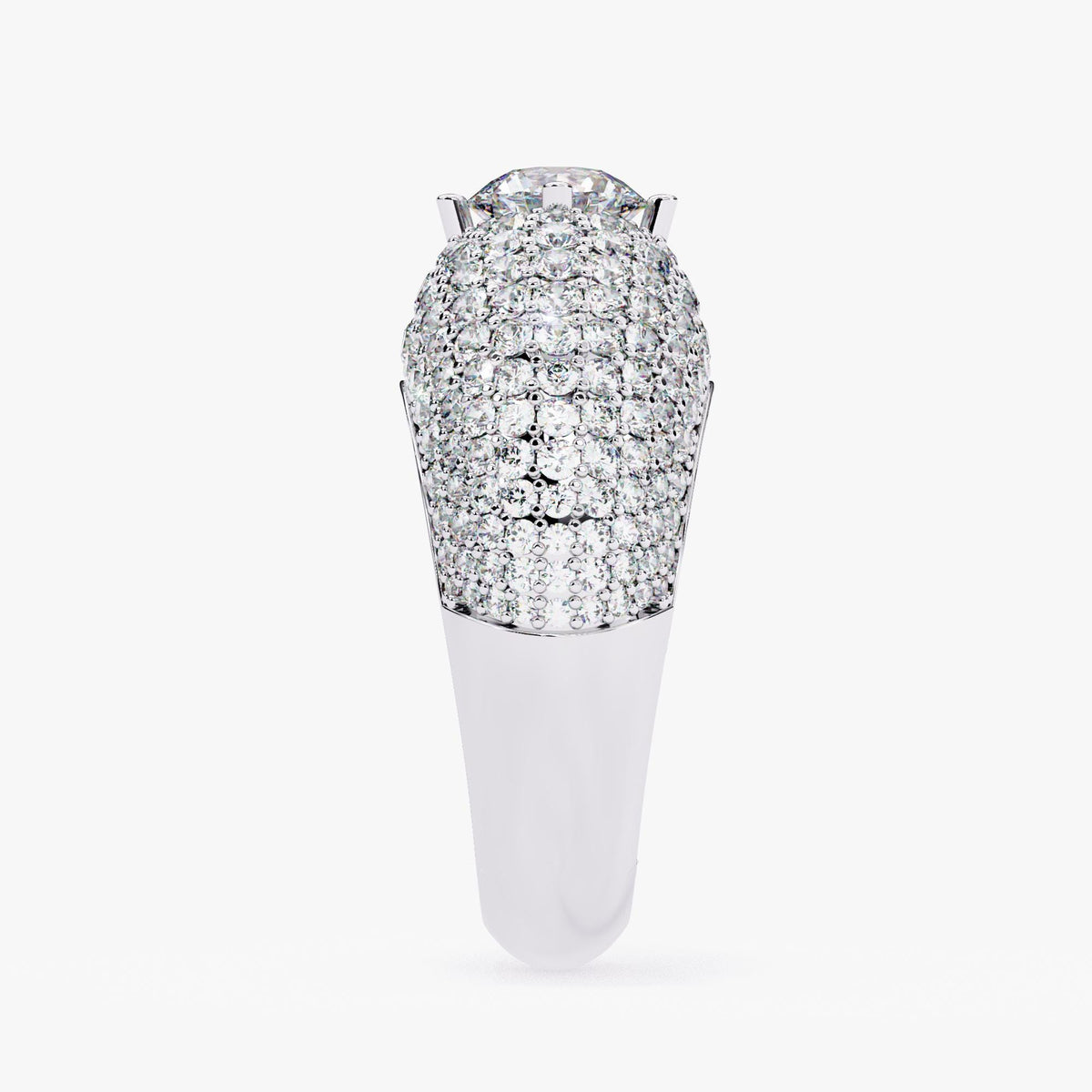 14k Gold Micro Pave Lab Grown Diamond Dome Ring (2.95 ctw)