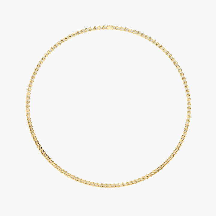 10ct Tennis Necklace Emerald Cut Diamond Tennis Necklace 14K Solid Gold Diamond Tennis Necklace Lab Grown Diamond Gold Tennis Chain Gift
