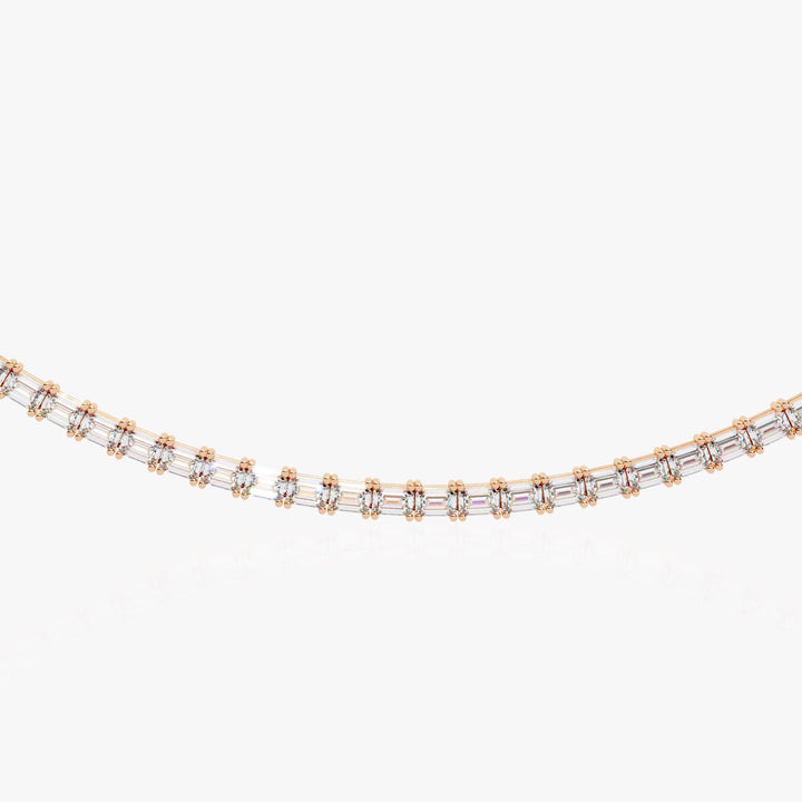 10ct Tennis Necklace Emerald Cut Diamond Tennis Necklace 14K Solid Gold Diamond Tennis Necklace Lab Grown Diamond Gold Tennis Chain Gift
