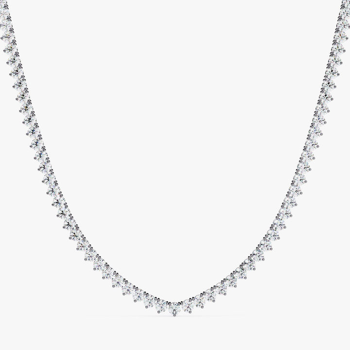 14K Gold Round Lab Grown Diamond Tennis Necklace, 5 CTW