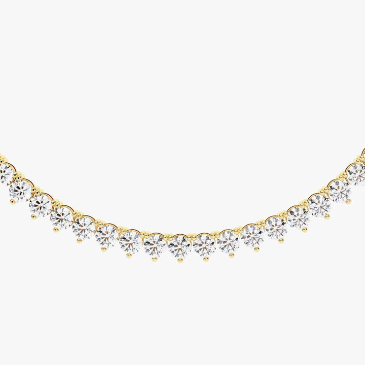 14K Gold Round Lab Grown Diamond Tennis Necklace, 5 CTW