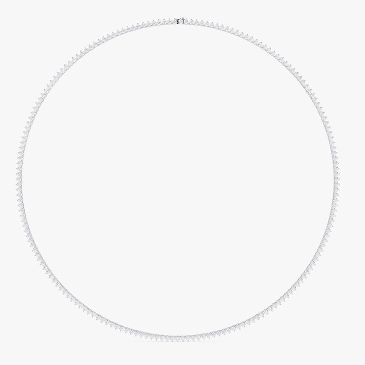 14K Gold Round Lab Grown Diamond Tennis Necklace, 5 CTW