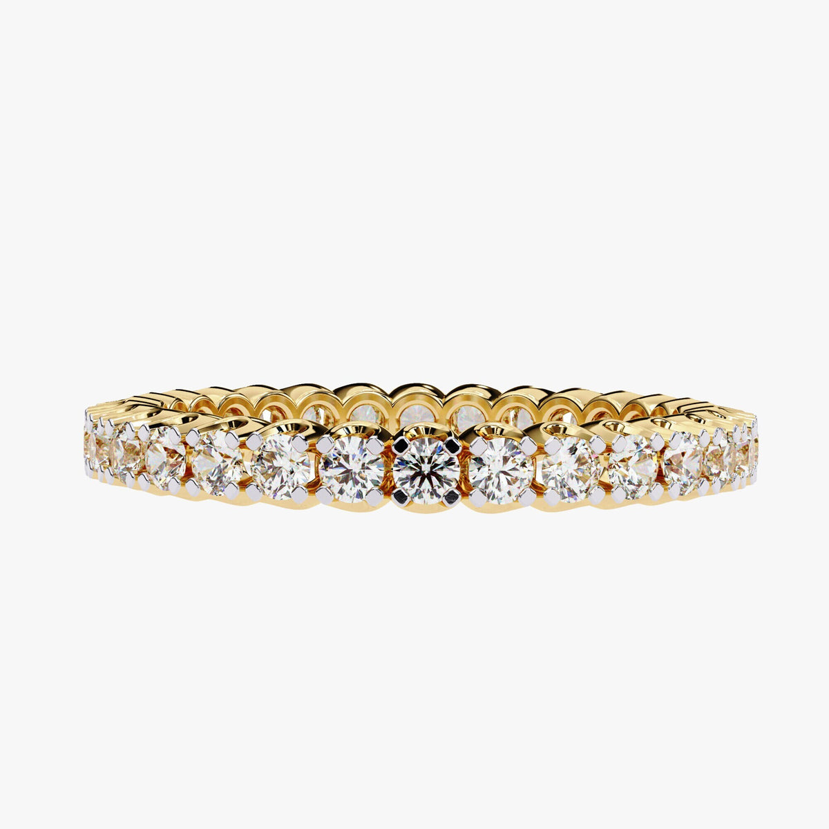 14K Gold Lab Grown Diamond Eternity Ring: 1 Ct Round Anniversary Band