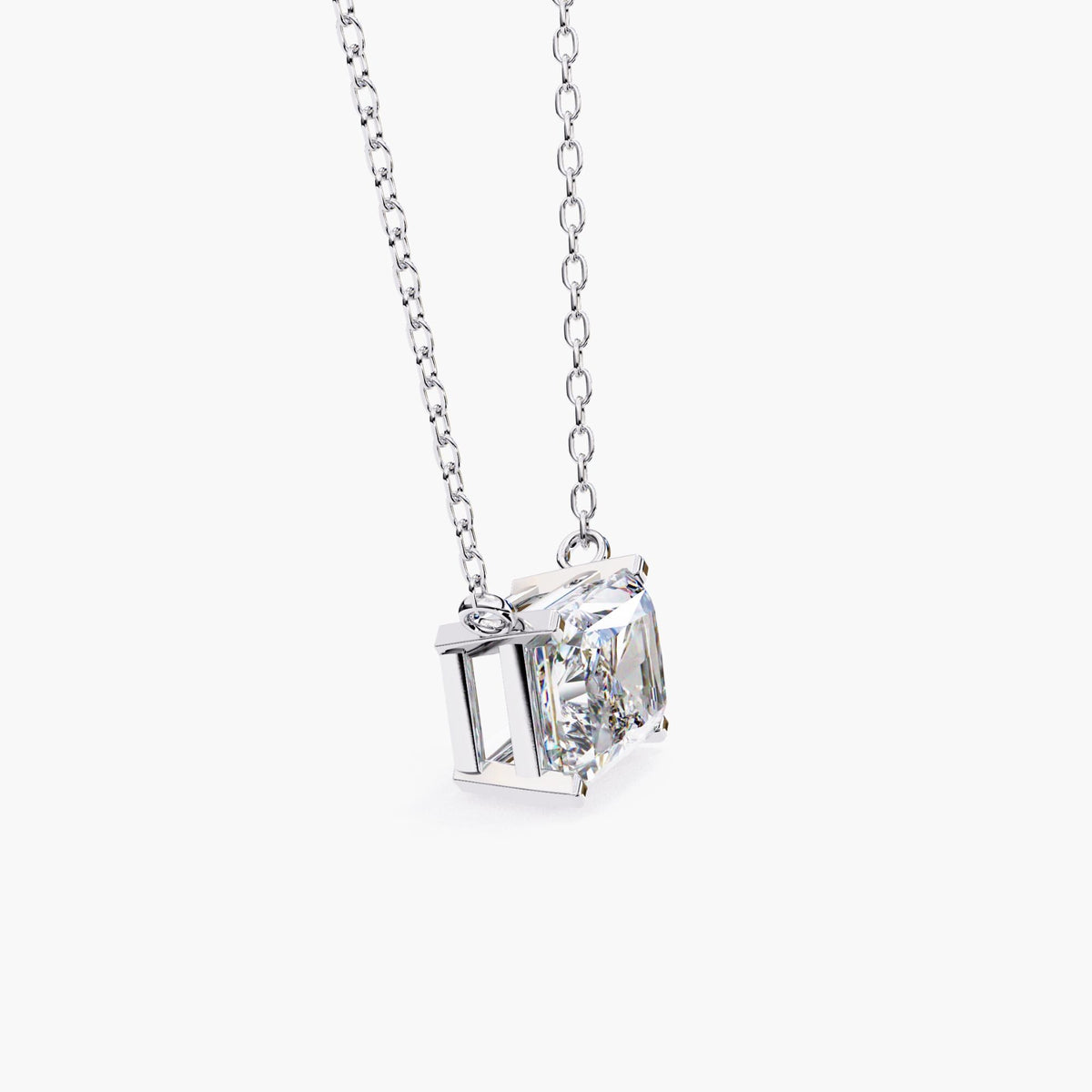 Solitaire Diamond Necklace Radiant Cut Diamond 1ct in 14k Gold Minimalist Necklace Layering Necklace Lab Grown Diamond Mom Girlfriend Gift