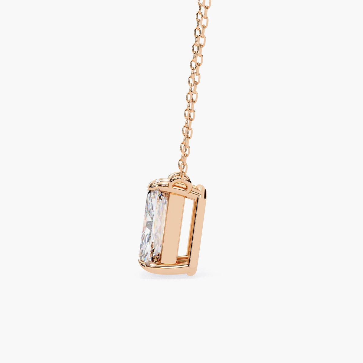 Solitaire Emerald Lab Grown Diamond Necklace Pendant Necklace, 14k Gold Minimalist Anniversary Pendant,Solid Gold Necklace, Bridal Jewelry