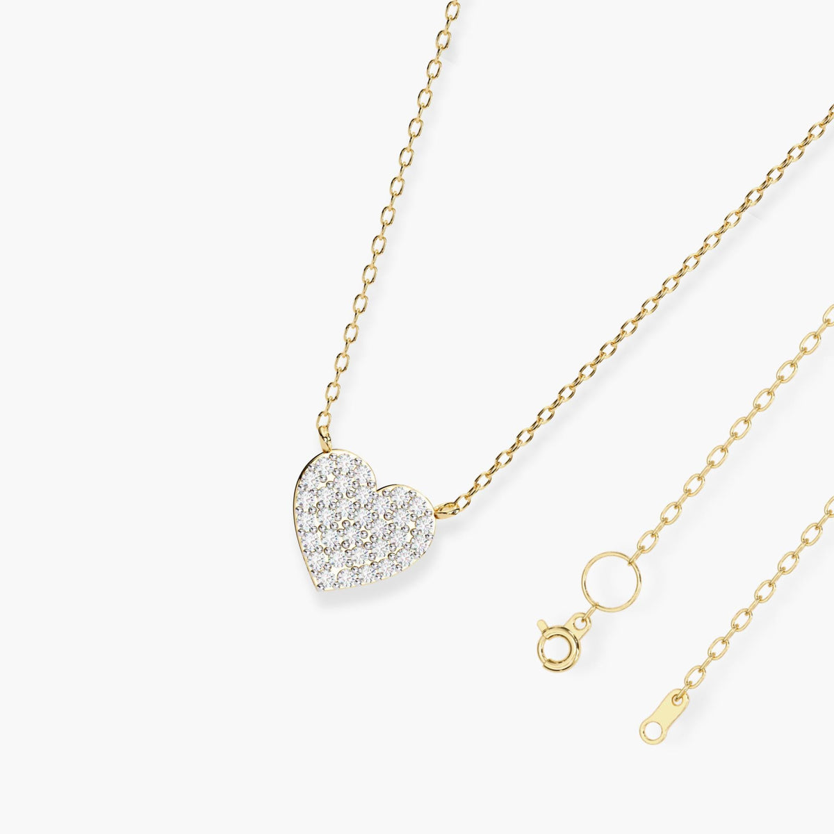 0.20 Ct Lab Grown Diamond Heart Pendant Necklace, 14k Gold White Yellow Rose Gold Heart Pendant, Girlfriend Anniversary Gift, Christmas Gift