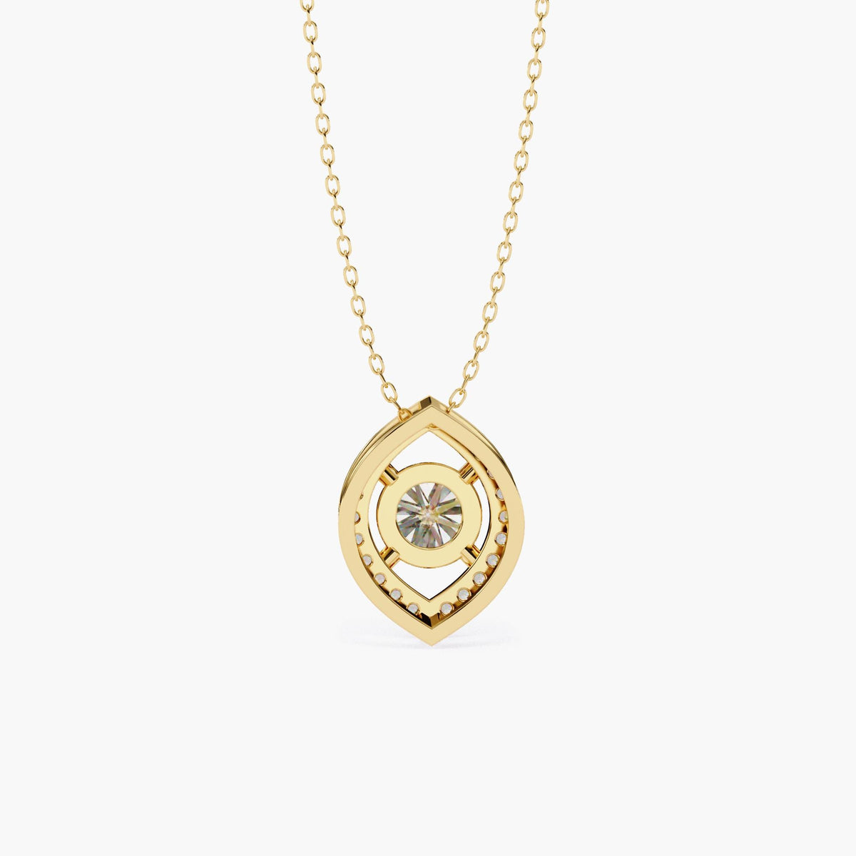 Oval Lab Grown Diamond Halo Pendant Necklace, 14k Gold Floating Diamond Necklace, Bridal Art Deco Necklace, Wedding Jewelry Gift for Her