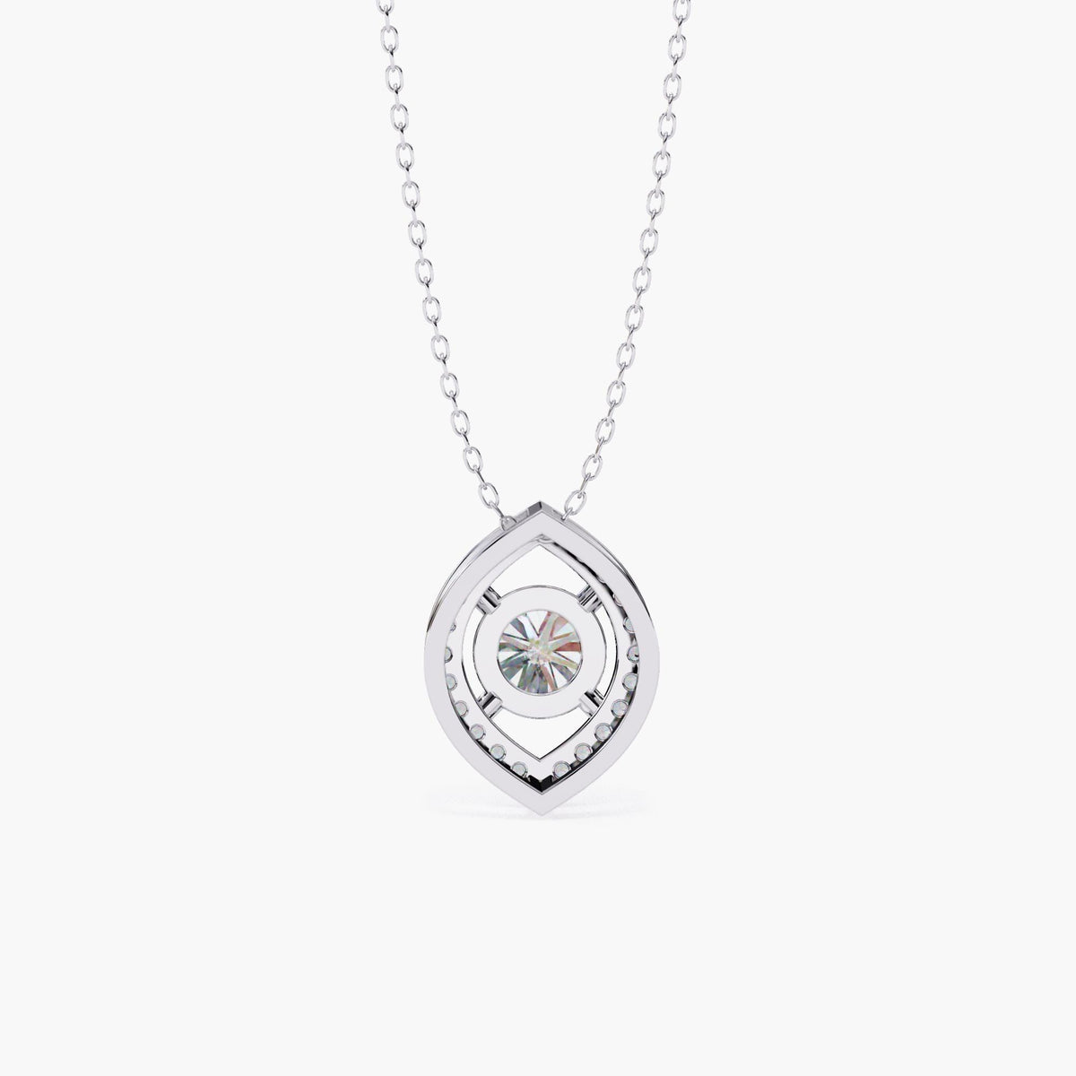 Oval Lab Grown Diamond Halo Pendant Necklace, 14k Gold Floating Diamond Necklace, Bridal Art Deco Necklace, Wedding Jewelry Gift for Her