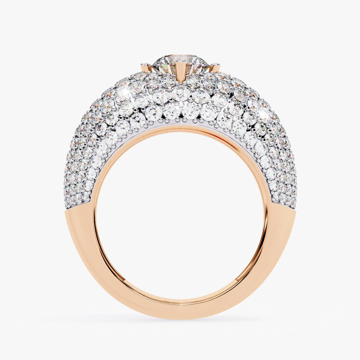 14k Gold Micro Pave Lab Grown Diamond Dome Ring (2.95 ctw)