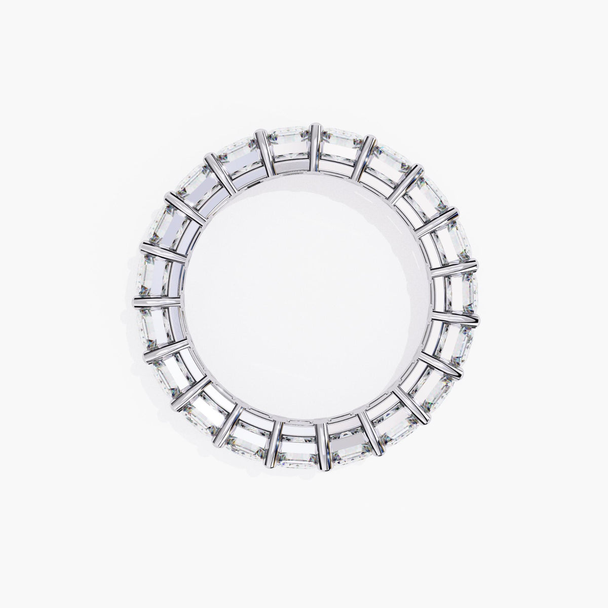 4.5 Ctw Emerald Cut Lab Grown Diamond Infinity Band Ring, 14k White Rose Gold Anniversary Gift Eternity Ring, Prong Setting Stackable Ring