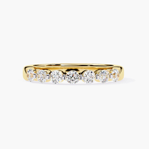 14K Gold Round Diamond Half Eternity Ring