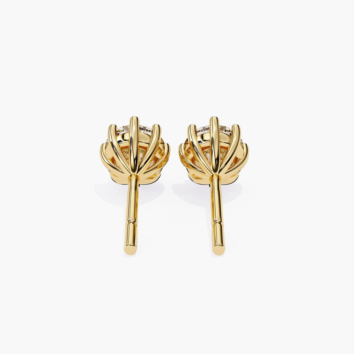 Dainty Solitaire Lab Grown Diamond Stud Earrings, 14k Minimalist Gold Studs, Simple Tiny Round Studs Prong Earrings, Bridal Wedding Jewelry