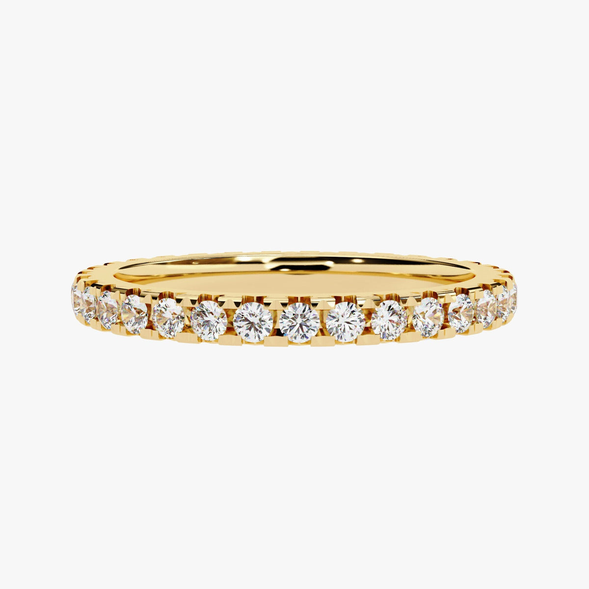 14K Gold Lab Diamond Eternity Ring, 2mm Comfort Fit Band