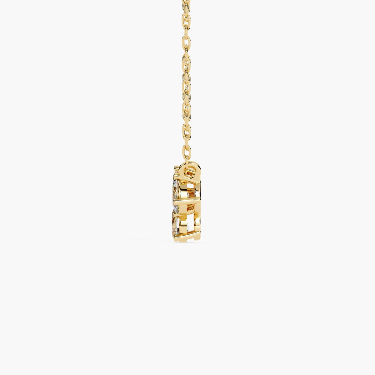 Moi Toi Nous Pendant Cluster Diamond Pendant, 14k Gold Emerald Cut, Oval & Teardrop Gemstones, Wife Anniversary Gift, Birthday Gift for Her