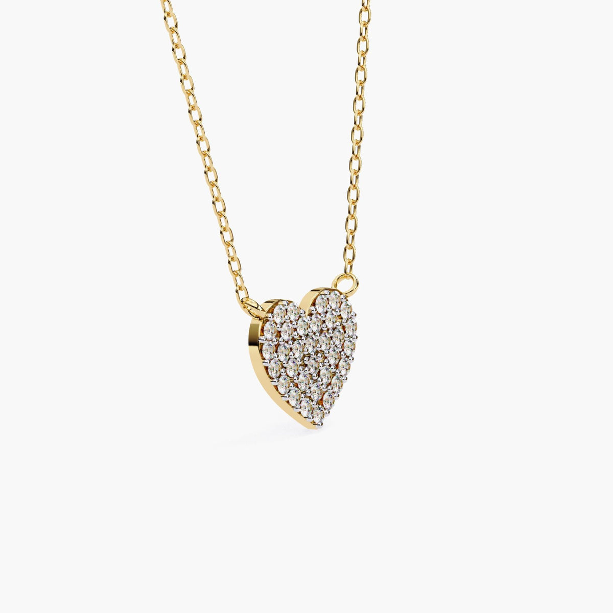 0.20 Ct Lab Grown Diamond Heart Pendant Necklace, 14k Gold White Yellow Rose Gold Heart Pendant, Girlfriend Anniversary Gift, Christmas Gift
