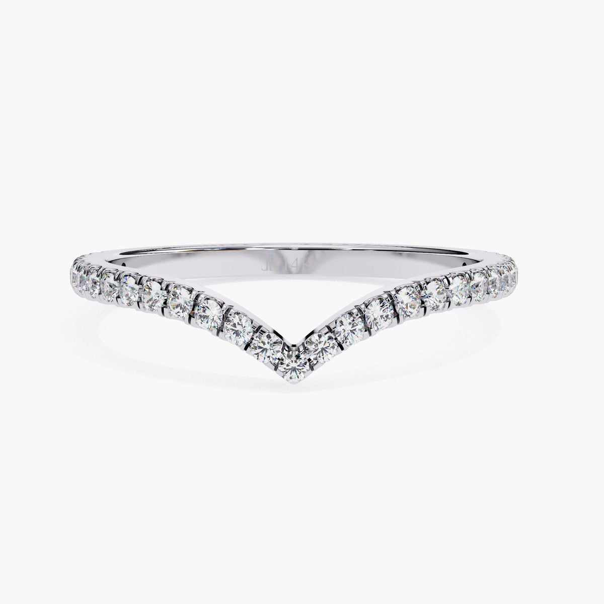 V Shaped Lab Grown Diamond Ring Enhancer, 14k Gold Nesting Crown Ring, Chevron Tiara Ring, Curved Wedding Band Ring Stacker, Contour Ring