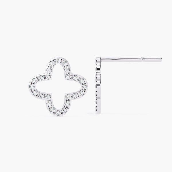 14K Gold Flower Lab Grown Diamond Stud Earrings