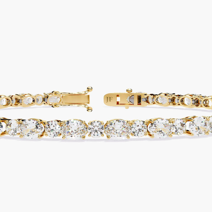 6ctw Lab Grown Diamond Tennis Bracelet: 14k Gold Oval & Round Cut