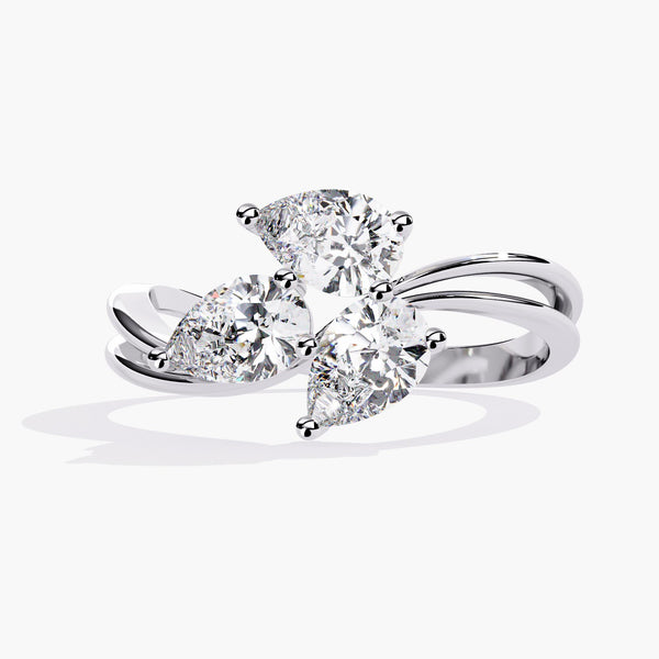 1 ct Pear Diamond Wedding Band Solid Gold Vine Ring for Women Unique Wedding Band Nature Inspired Ring -  Nature Wedding Ring Gift For Her