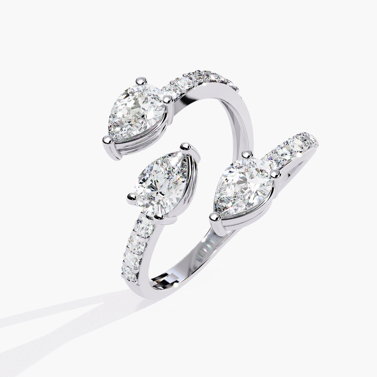 14K Gold Open Twist Diamond Ring • Lab Grown Diamond Ring • Unique Open Wedding Band Ring • Twisted Band Gap Ring • Gift For Her
