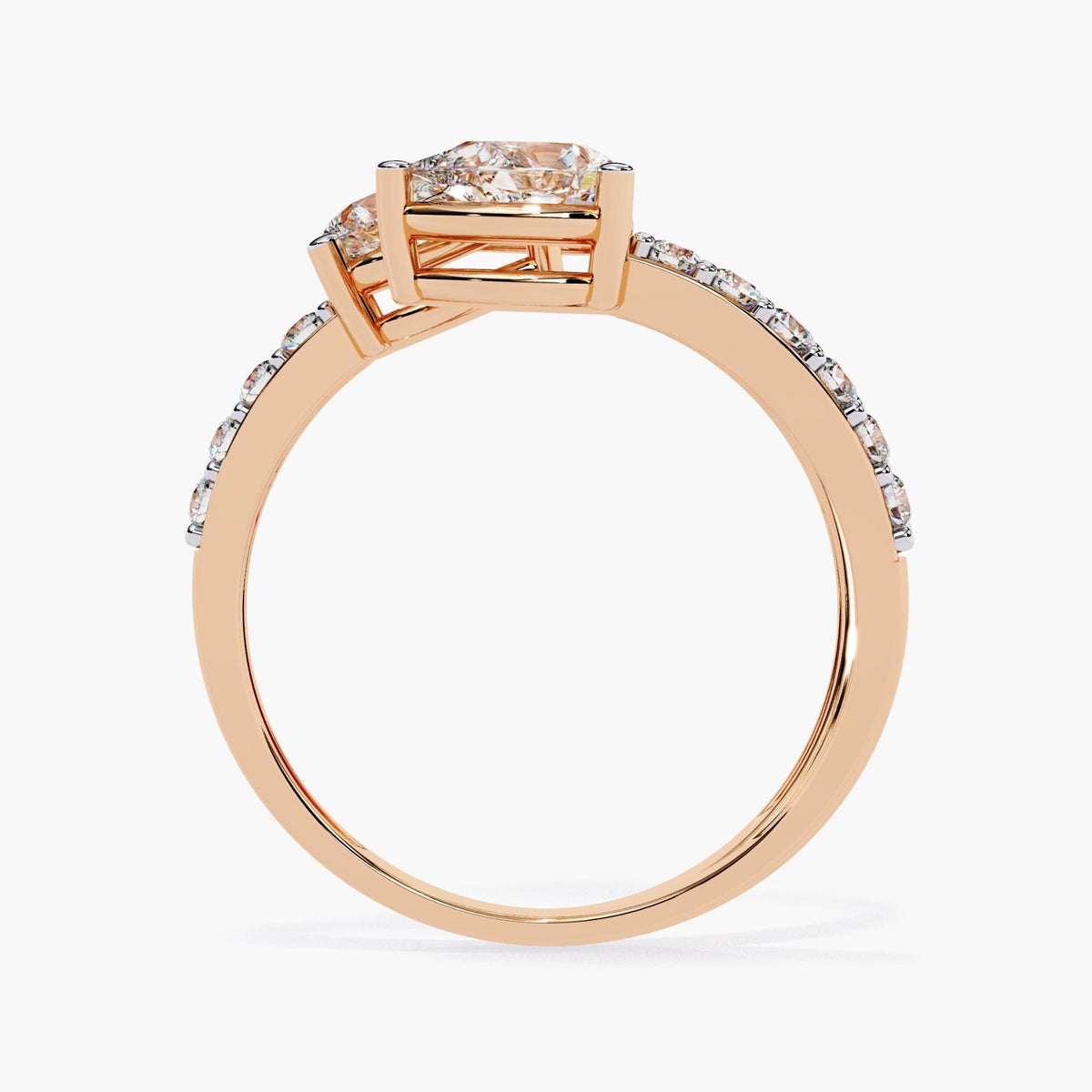 14K Gold Open Twist Diamond Ring • Lab Grown Diamond Ring • Unique Open Wedding Band Ring • Twisted Band Gap Ring • Gift For Her