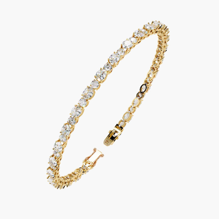 6ctw Lab Grown Diamond Tennis Bracelet: 14k Gold Oval & Round Cut