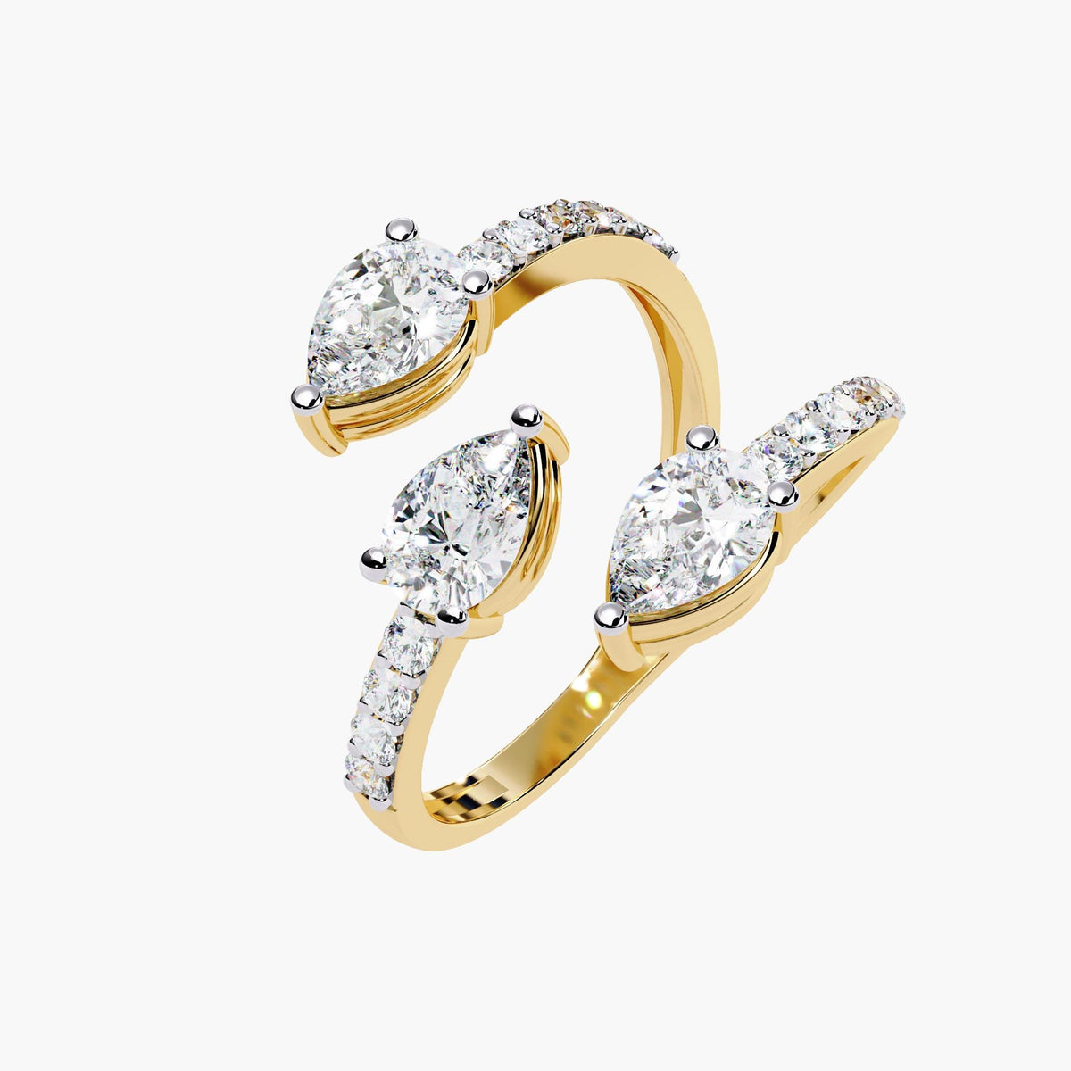 14K Gold Open Twist Diamond Ring • Lab Grown Diamond Ring • Unique Open Wedding Band Ring • Twisted Band Gap Ring • Gift For Her