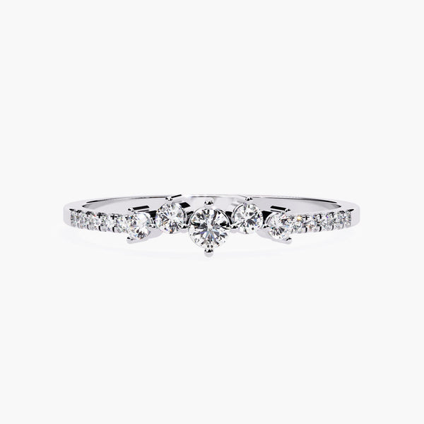 14K Gold Natural Diamond Cluster Ring, 0.10 CTW