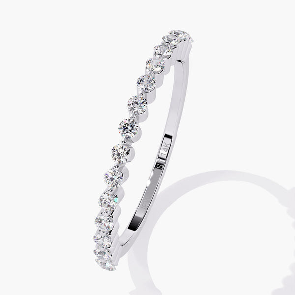14K Gold Natural Diamond Half Eternity Wedding Band, 0.24 CTW