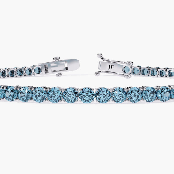5 Ctw Blue Diamond Tennis Bracelet 14k Gold Lab Grown Diamond Bracelet Colored Diamond 4-Prong Bracelet Blue Diamond Unique Jewelry Gifts