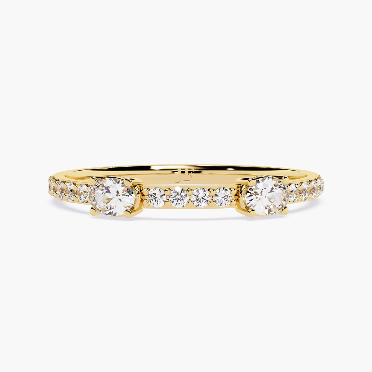 Oval Diamond Ring 14K Gold Stackable Band, Minimalist Diamond Jewelry, Dainty Fine Ring, Gold Ring for Everyday Wear, Lab Grown Diamond Band