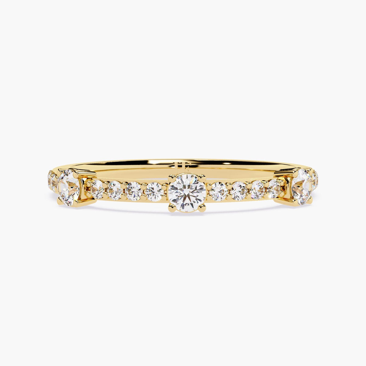 1.3mm Band Round Cut Lab Grown Diamond Ring, Gold Stacking Band, Delicate Diamond Jewelry, Minimalist Ring, Fine Everyday Diamond Band