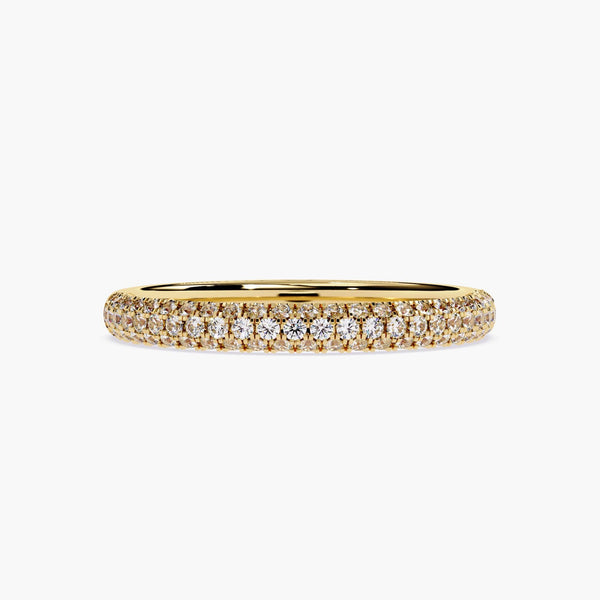 14k Solid Gold Half Eternity Band Round Cut Lab Grown Wedding Ring Stackable Infinity Ring Anniversary Gift for Women Valentine Gift for Her