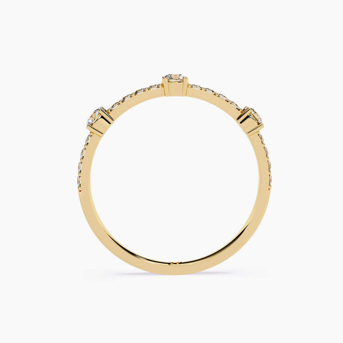 1.3mm Band Round Cut Lab Grown Diamond Ring, Gold Stacking Band, Delicate Diamond Jewelry, Minimalist Ring, Fine Everyday Diamond Band